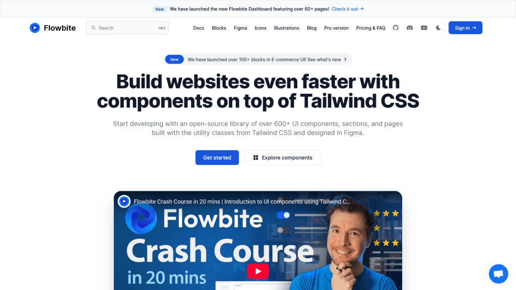 Flowbite - Build websites even faster with components on top of Tailwind CSS.