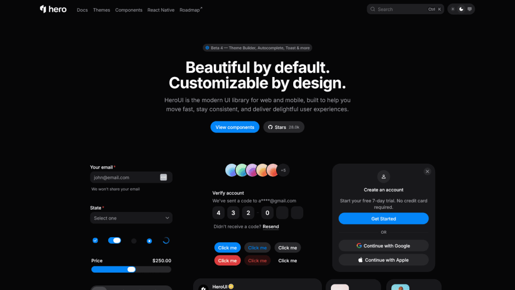 HeroUI - Make beautiful websites regardless of your design experience.
